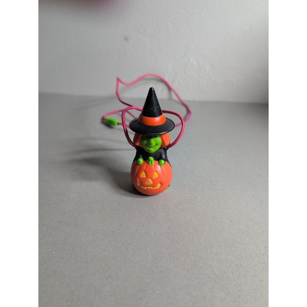 Children's Halloween Jewelry Plastic/Resin Witch Figure Necklace Vintage